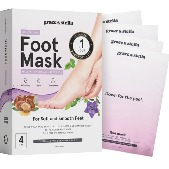 Grace & Stella lavender 4 pack foot masks NWT! - Picture 1 of 4